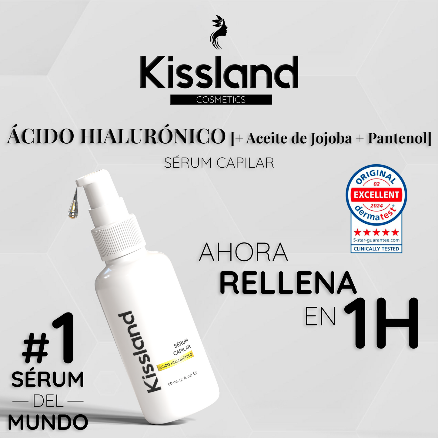Serum Capilar con Ácido Hialurónico, Aceite de Jojoba y Pantenol (Provitamina B5) 60 ml