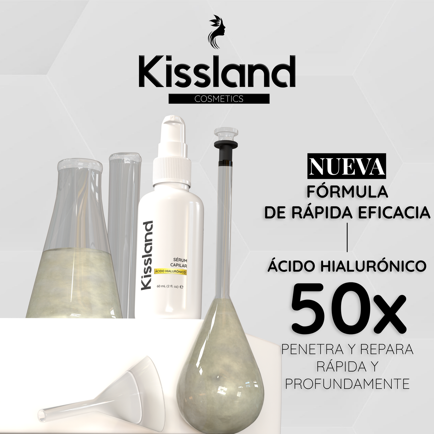 Serum Capilar con Ácido Hialurónico, Aceite de Jojoba y Pantenol (Provitamina B5) 60 ml