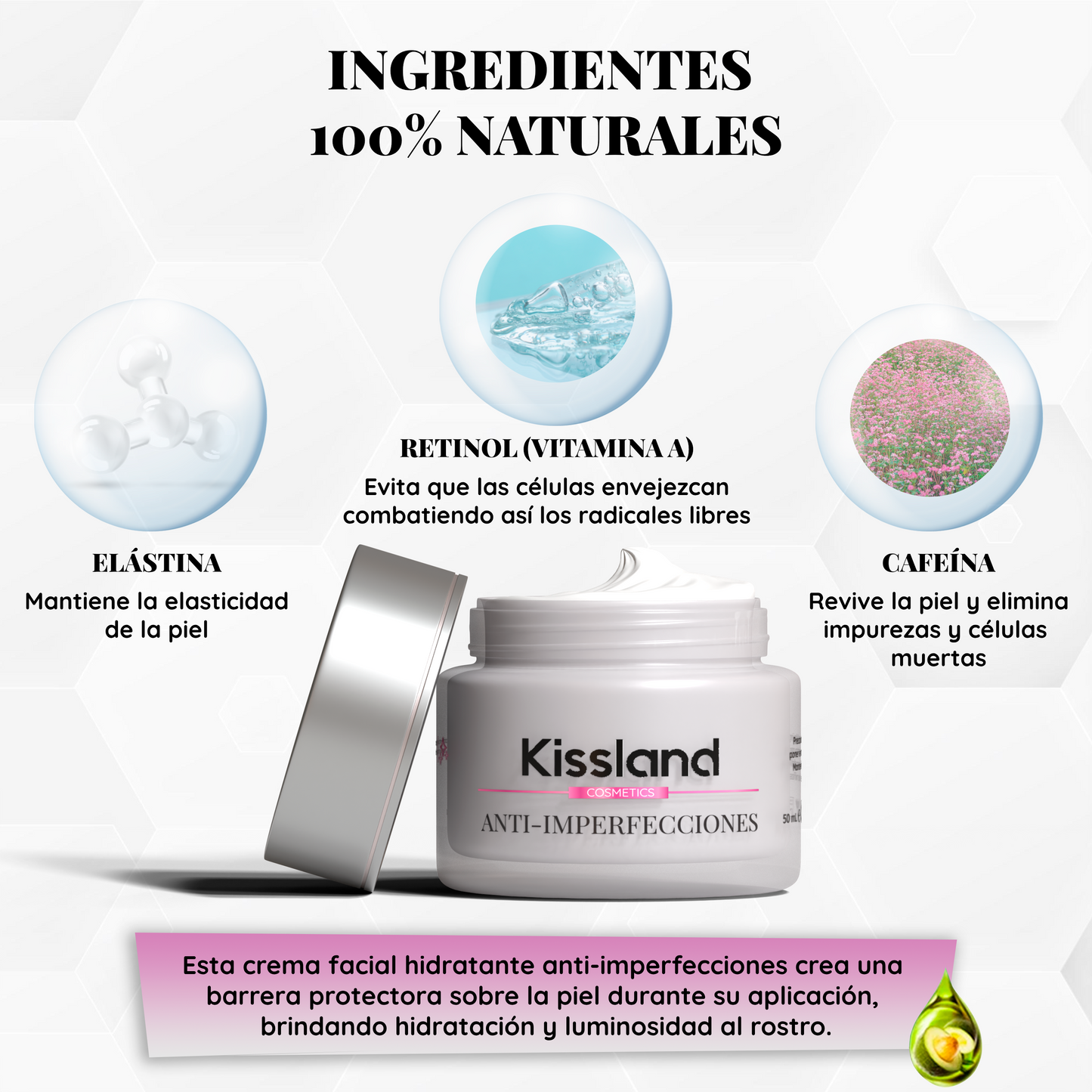 Crema Anti-Imperfecciones y Antiarrugas con Retinol, Cafeína y Elastina 50 ml