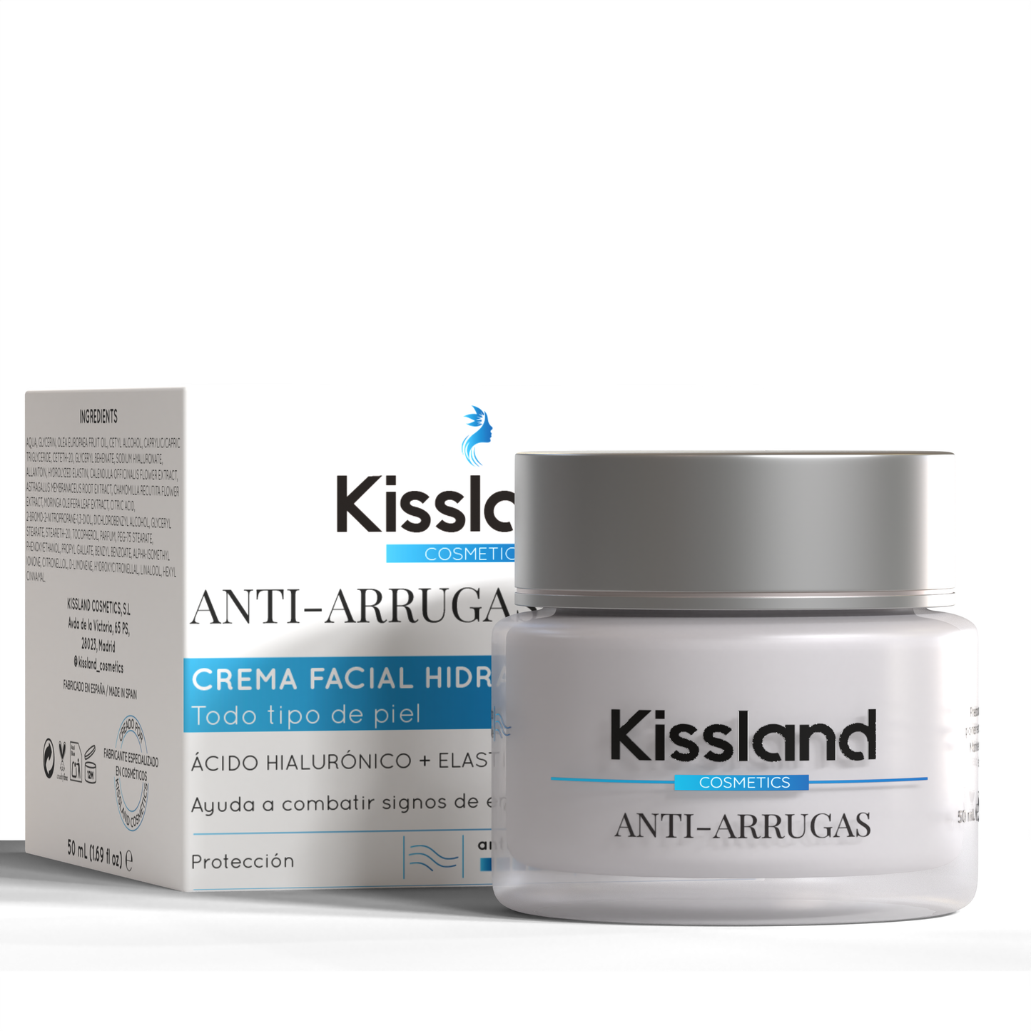 Crema Antiarrugas con Ácido Hialurónico Puro + Elastina + Astrágalo 50 ml