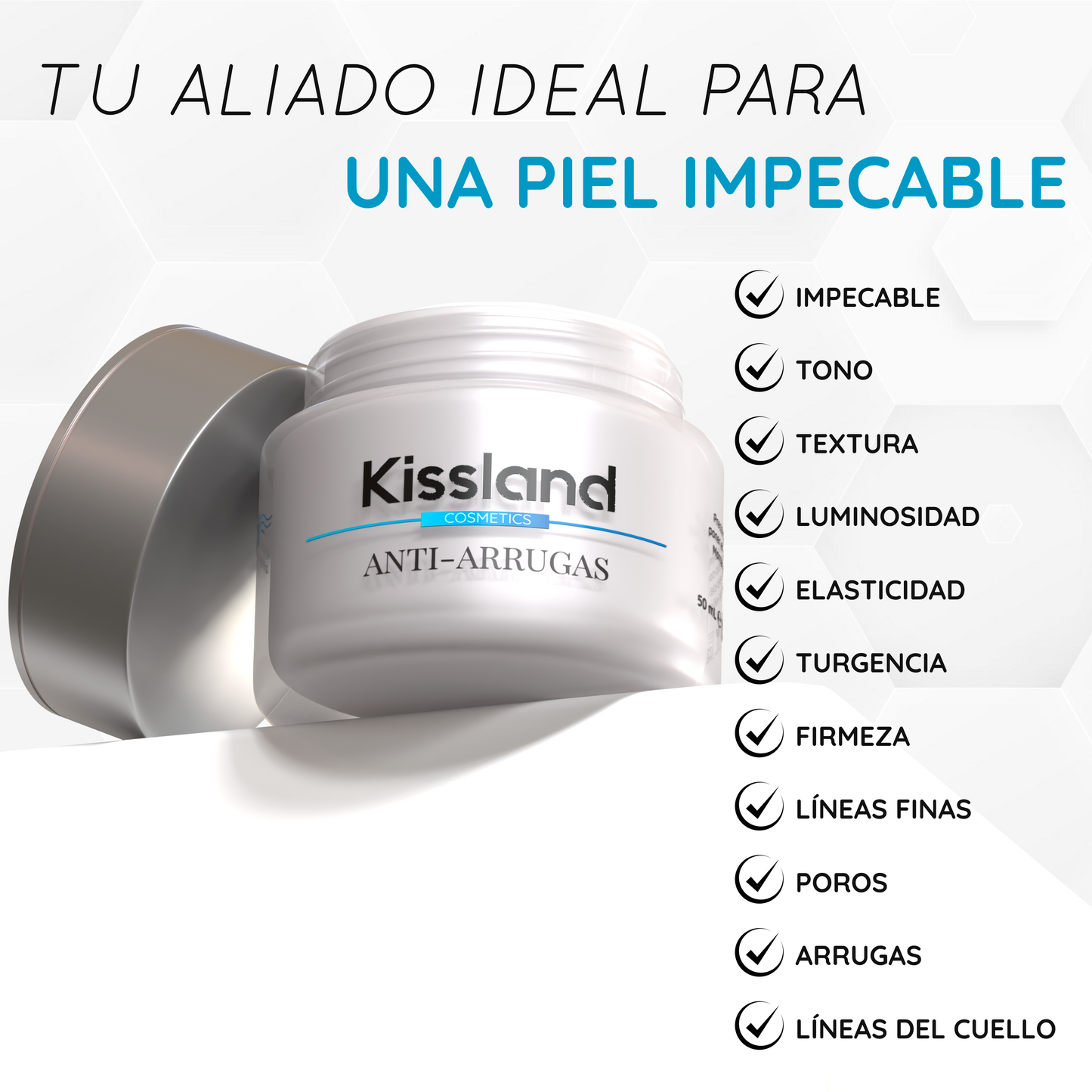 Crema Antiarrugas con Ácido Hialurónico Puro + Elastina + Astrágalo 50 ml